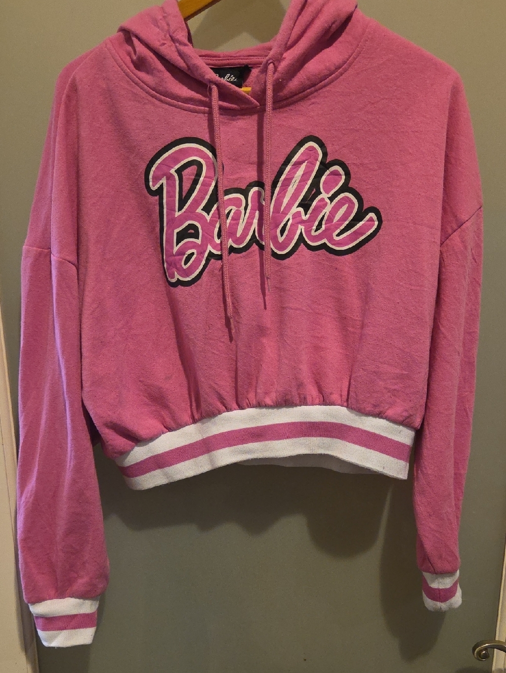 Barbie Cropoed Pink Hoodie